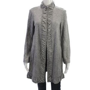 Pure Essence Womens Gray Rayon High Neck Long Sleeve Coatigan Size S
